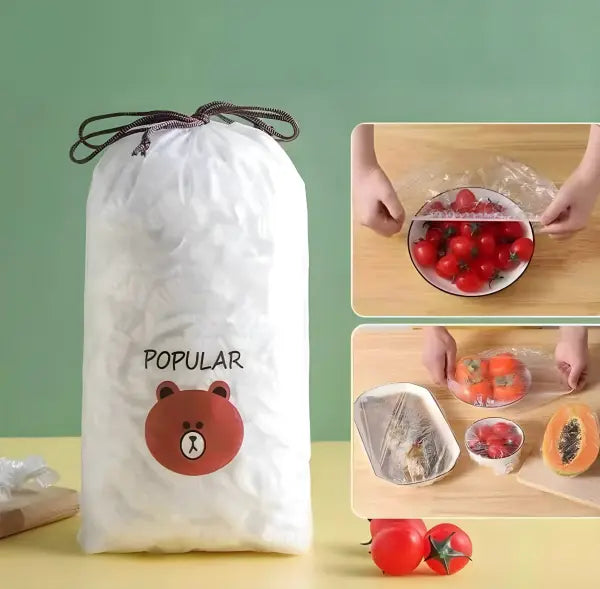 100 PCS Disposable Food Cover & Wrap Bags