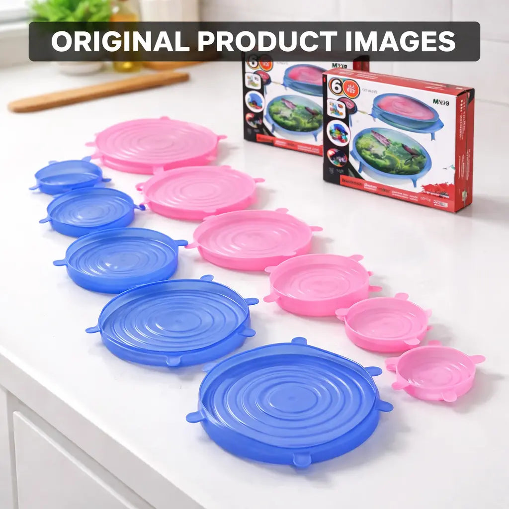 Reusable Silicone Food Covers (12-Pack) | Freshness & Eco-Friendly