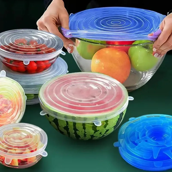 Reusable Silicone Food Covers (12-Pack) | Freshness & Eco-Friendly